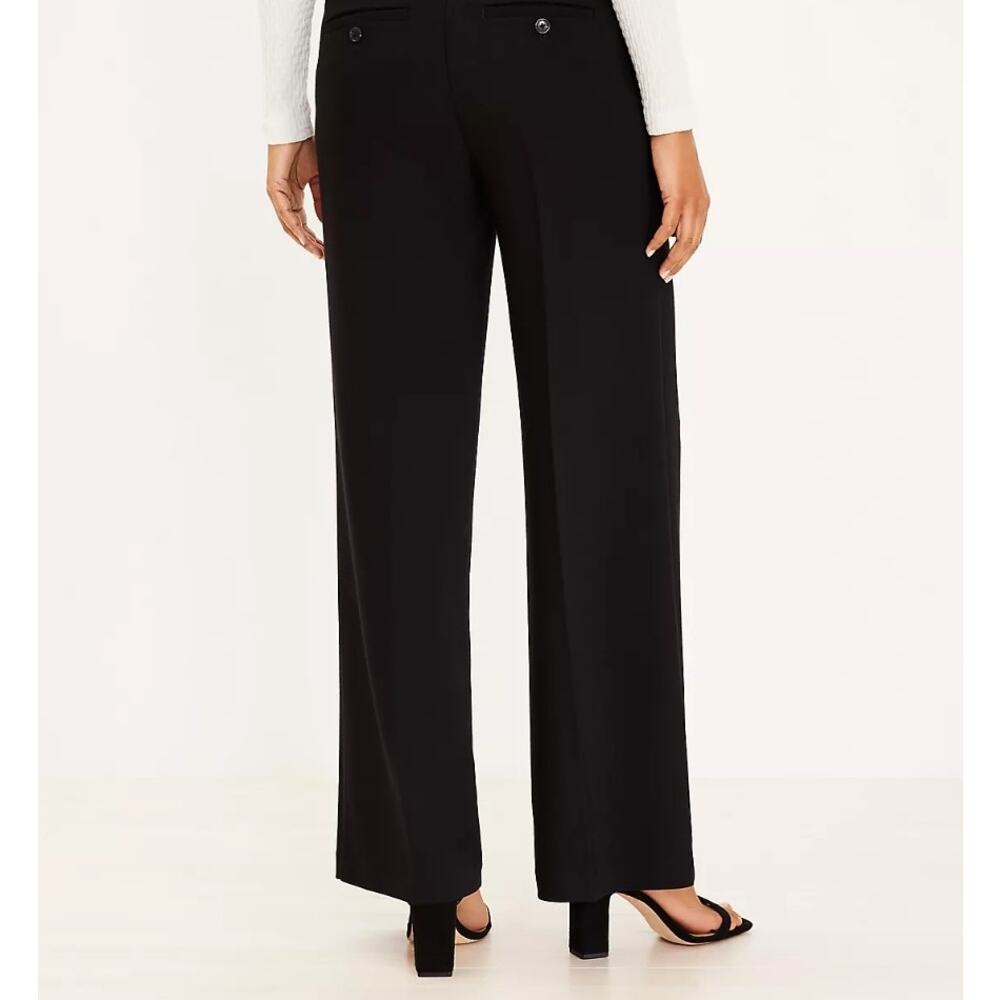 LOFT Black Wide-Leg Trousers - Picture 2 of 10